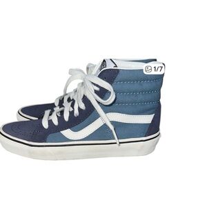 Vans womens High-Top Sneakers - Blue and‎ White 7.5